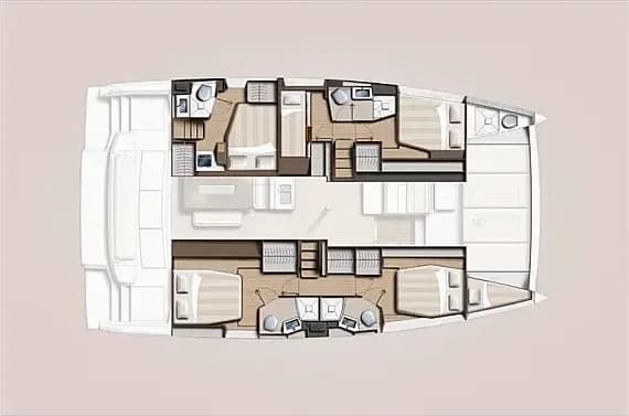 Bali 4.6 in Lefkada / Port of Lefkas 的甲板布局图