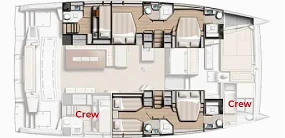 План на палубата на Bali 5.4 in Sitges - Barcelona / Port d'Aiguadolç