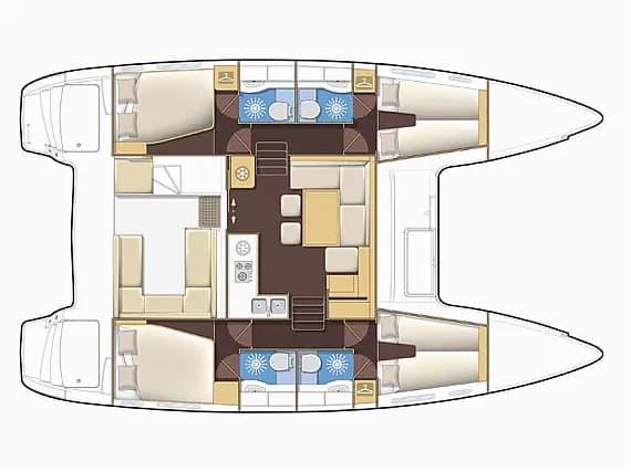 תוכנית הסיפון של Lagoon 400 S2 in Trogir / ACI Marina Trogir