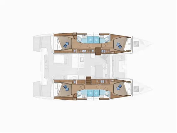 План на палубата на Lagoon 46 in Athens / Alimos Marina