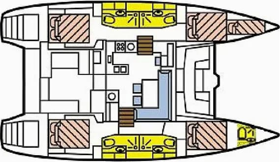 Deck plan of Lagoon 450 Sport in Martinique / Le Marin