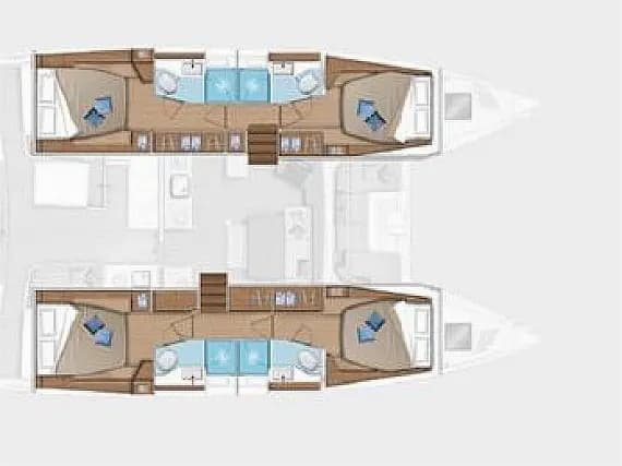 תוכנית הסיפון של Lagoon 46 in Trogir / ACI Marina Trogir