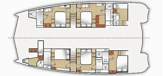 תוכנית הסיפון של Moon Sail 60 in Lavrion Main Port