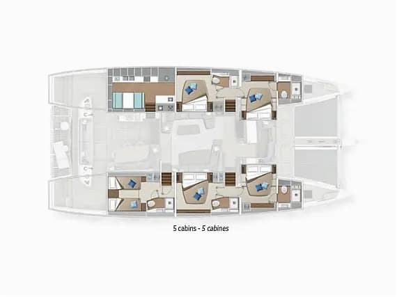 Lagoon Sixty 5 in Split / Port of Split / West Harbour 的甲板布局图