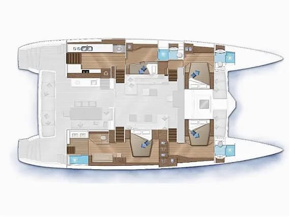תוכנית הסיפון של Lagoon 620 in Jacuecanga, Angra dos Reis (RJ) / BR Marinas Verolme