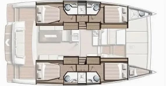 תוכנית הסיפון של Bali 4.2 in Tortola / Road Town / Fort Burt Marina