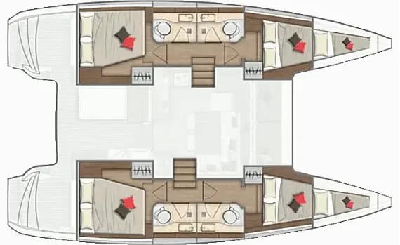 תוכנית הסיפון של Lagoon 40 in Corfu / Gouvia / D-Marin Marina Gouvia