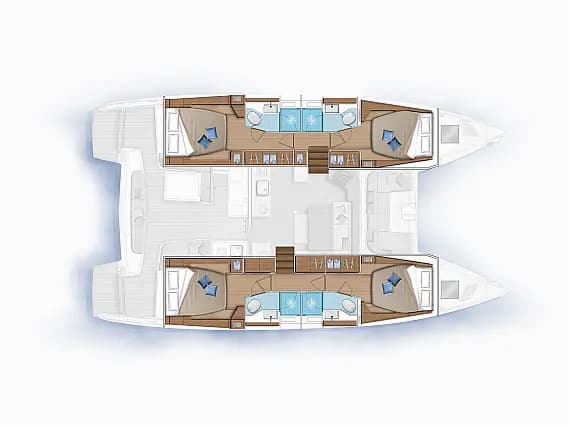 План на палубата на Lagoon 46 in Rogoznica / Marina Frapa