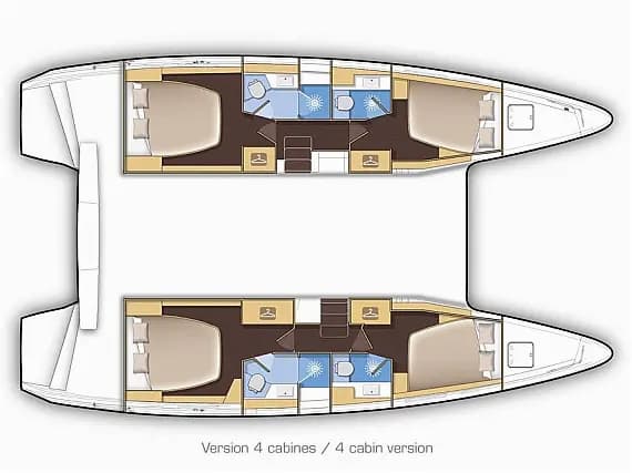 Lagoon 42 in Sukošan / D-Marin Dalmacija Marina 的甲板布局图