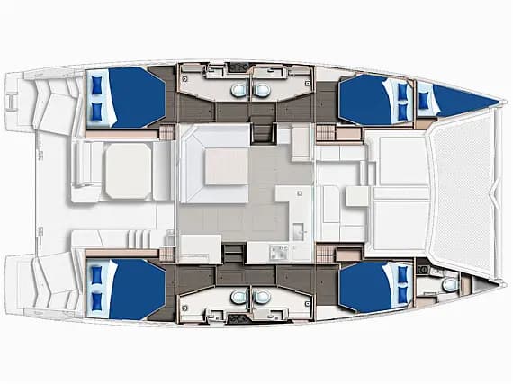 План на палубата на Leopard 45 in Marina Agana