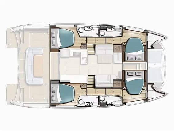 План на палубата на Leopard 46PC in Fethiye / Yacht Club Mai