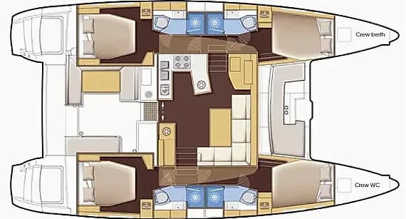 Lagoon 450 in Fethiye / Yacht Club Mai 的甲板布局图