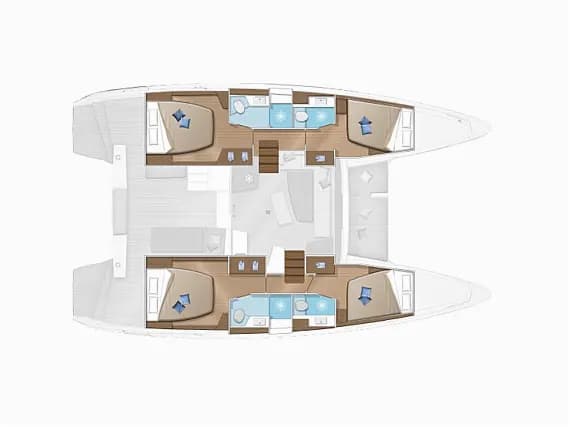 План на палубата на Lagoon 42 in Sicily / Furnari / Marina Portorosa