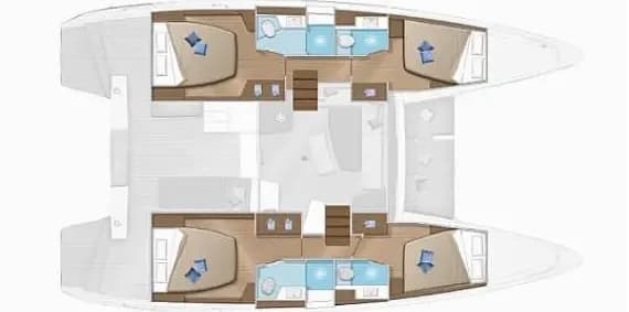 תוכנית הסיפון של Lagoon 42 in Mykonos / Tourlos Marina