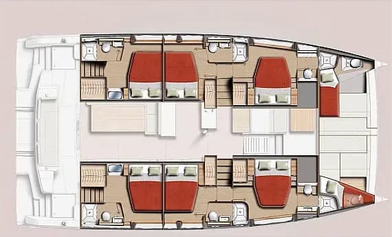 План на палубата на Bali 5.2 in Athens / Alimos Marina