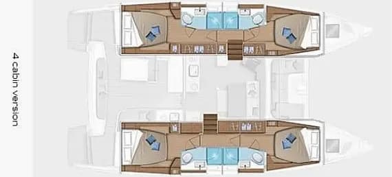 תוכנית הסיפון של Lagoon 46 in Marmaris / Albatros Marina