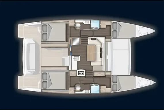 План на палубата на Aventura 37 in Fethiye / Yes Marina