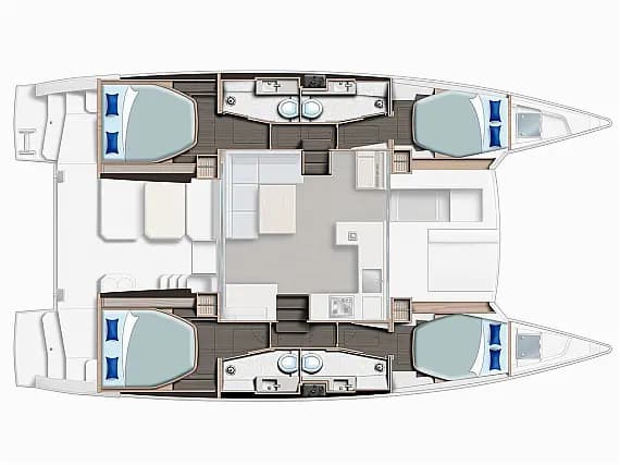 תוכנית הסיפון של Leopard 42 in Corfu / Gouvia / D-Marin Marina Gouvia
