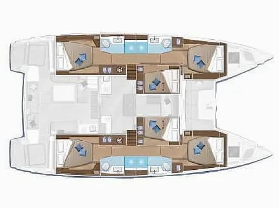 תוכנית הסיפון של Lagoon 50 in Athens / Alimos Marina
