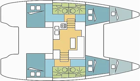 תוכנית הסיפון של Lagoon 39 in Rhodes New Marina
