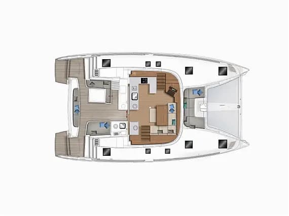 תוכנית הסיפון של Lagoon 46 in Corfu / Gouvia / D-Marin Marina Gouvia