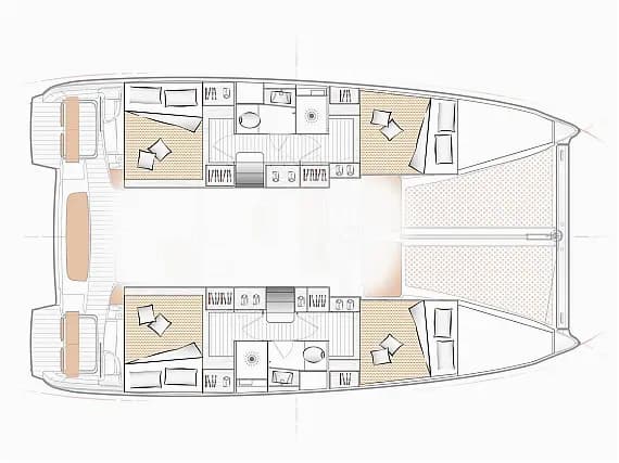 План на палубата на Excess 11 in Pula / Tehnomont Marina Veruda