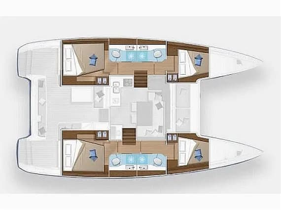תוכנית הסיפון של Lagoon 40 in Eden Island / Mahe, Victoria / Eden Island Marina
