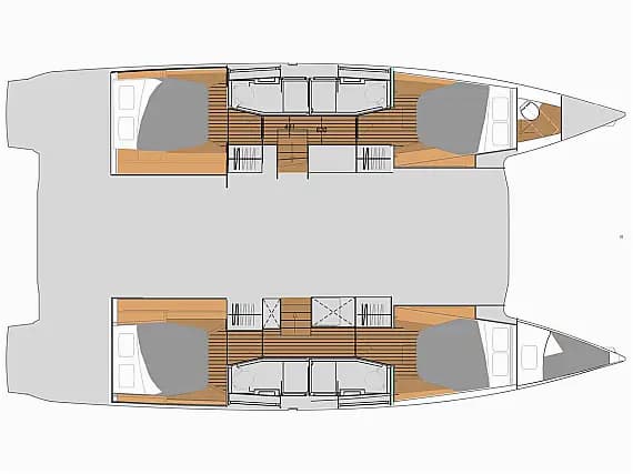 План на палубата на Elba 45 in Salerno / Marina d'Arechi