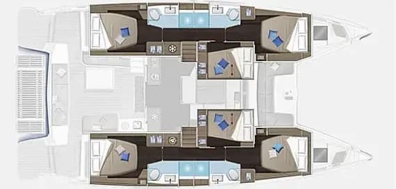 Lagoon 51 in Lefkada / D-Marin Marina Lefkas 的甲板布局图