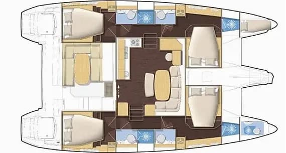 Lagoon 421 in Marmaris Yacht Marina 的甲板布局图