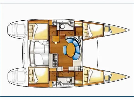 תוכנית הסיפון של Lagoon 380 in Fethiye / Yacht Club Mai