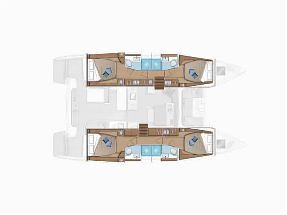 תוכנית הסיפון של Lagoon 46 in Corfu / Gouvia / D-Marin Marina Gouvia