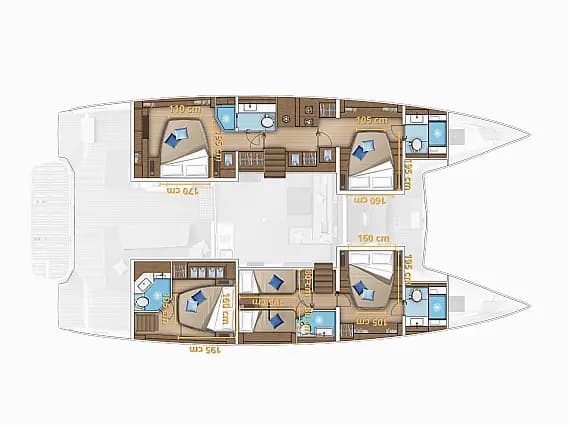 Lagoon 55 in Split / Port of Split / West Harbour 的甲板布局图