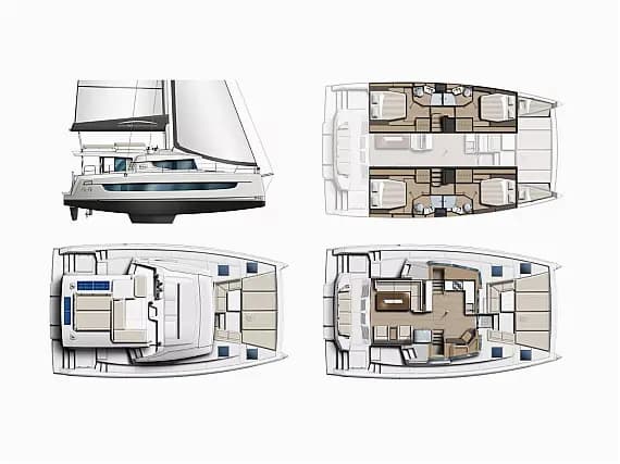 תוכנית הסיפון של Bali 4.4 in Marmaris / Albatros Marina