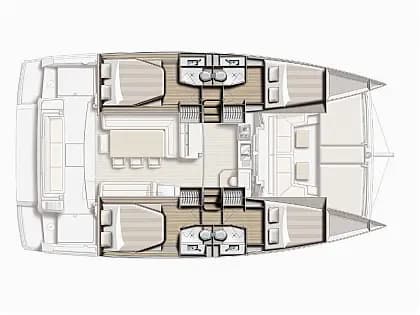 Bali 4.1 in Primošten / Marina Kremik 的甲板布局图