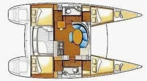 תוכנית הסיפון של Lagoon 380 in Rhodes New Marina