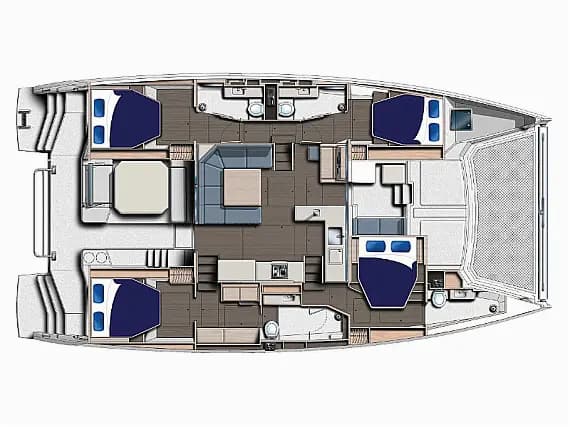 План на палубата на Leopard 50 in Marmaris / Adaköy Marina