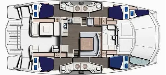 תוכנית הסיפון של Leopard 51 PC in Ta' Xbiex / Gardens Yacht Marina