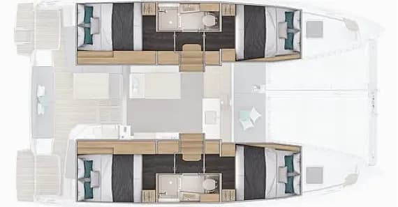 Deck plan of Lagoon 38 in Marseille / Corbieres Port
