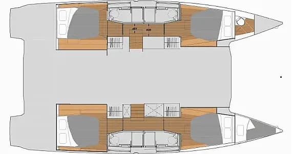 План на палубата на Elba 45 in Salerno / Marina d'Arechi