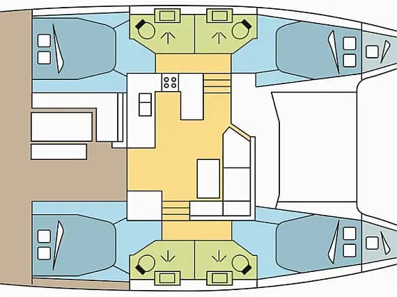 Astréa 42 in Pula / Marina Polesana 的甲板布局图
