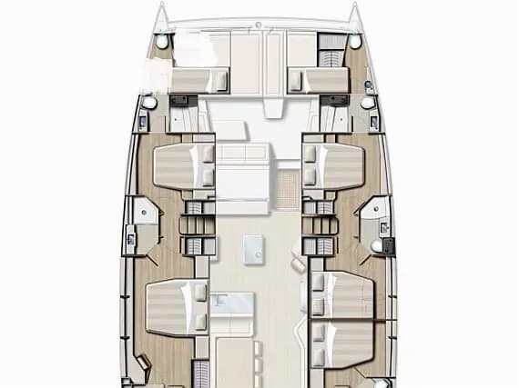 Bali 5.4 in Trogir / SCT Marina Trogir 的甲板布局图