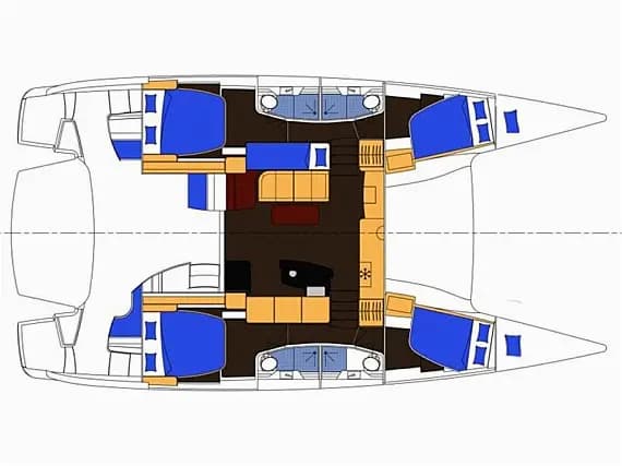 תוכנית הסיפון של Salina 48 in Corsica / Porto Vecchio / Marina Porto Vecchio
