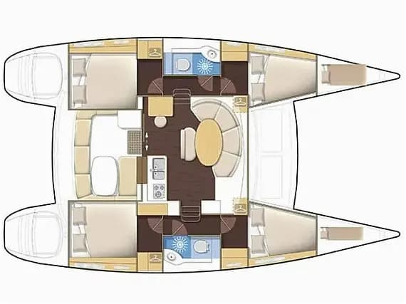 תוכנית הסיפון של Lagoon 380 in Eden Island / Mahe, Victoria / Eden Island Marina