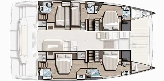 План на палубата на Bali 4.8 in Fethiye / Yacht Classic Hotel