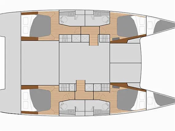 תוכנית הסיפון של Helia 44 in Zanzibar / Azam Marina