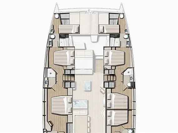 Deck plan of Bali 5.4 in Sicily / Furnari / Marina Portorosa