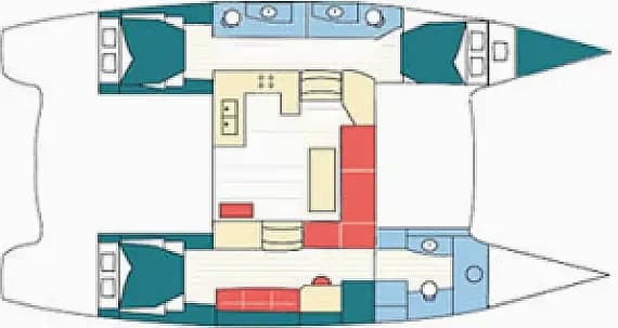 תוכנית הסיפון של Helia 44 in Tortola / Road Town / Fort Burt Marina