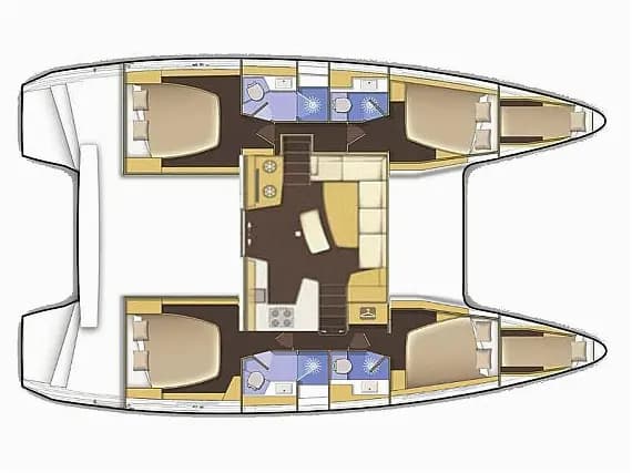 תוכנית הסיפון של Lagoon 42 in Corfu / Gouvia / D-Marin Marina Gouvia