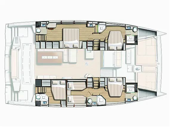 План на палубата на Bali 5.4 in Kaštel Gomilica / Marina Kaštela